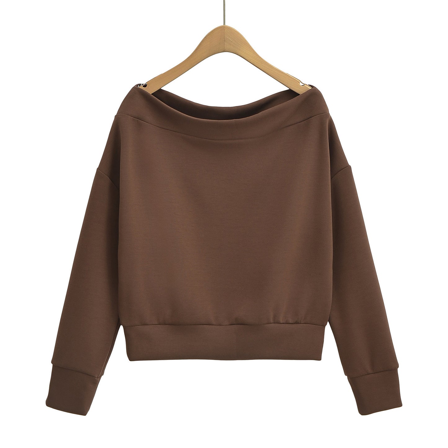 Women's French Off-Shoulder Pullover Long Sleeve Sweater