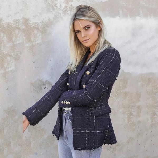 Women's plaid Casual Blazer