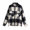 Women's Casual Plaid Woolen Shirt Jacket