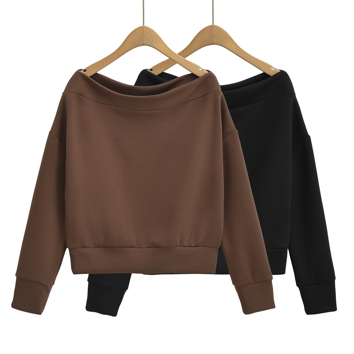 Women's French Off-Shoulder Pullover Long Sleeve Sweater