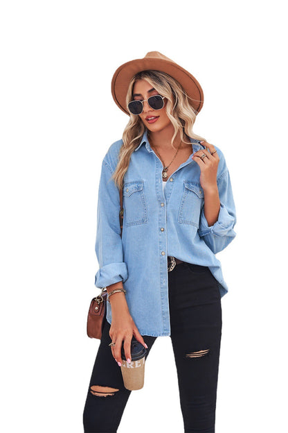 Women's Denim Long Sleeve Shirt