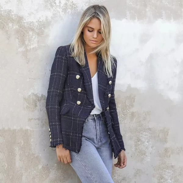 Women's plaid Casual Blazer