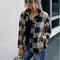 Women's Plaid Plush Cardigan Coat