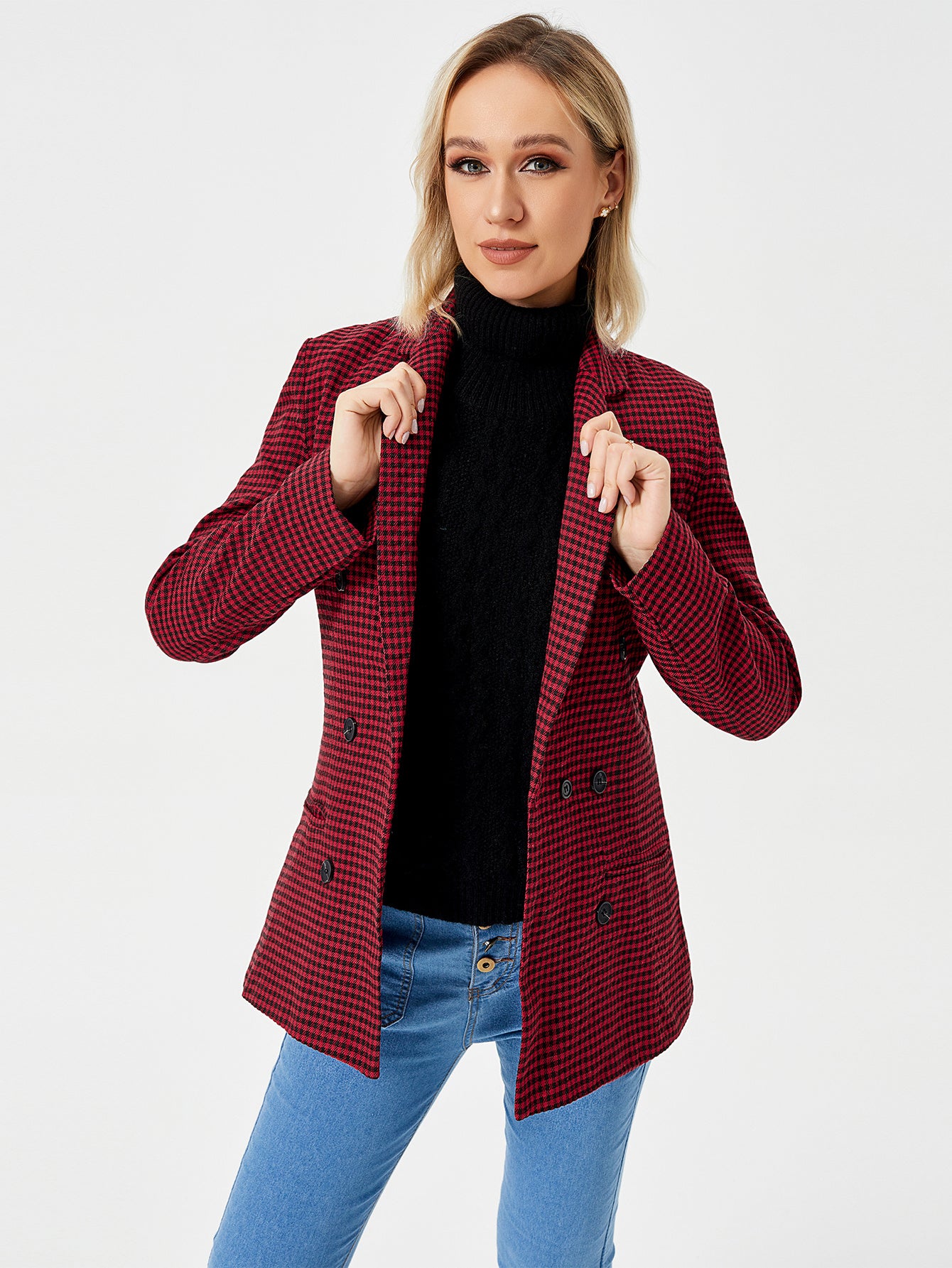 Women's Casual Long Sleeve Blazer Jacket