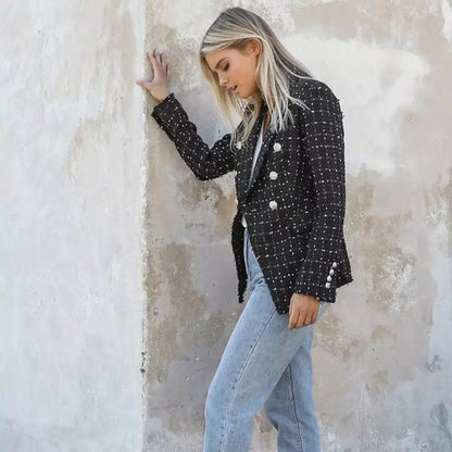 Women's plaid Casual Blazer