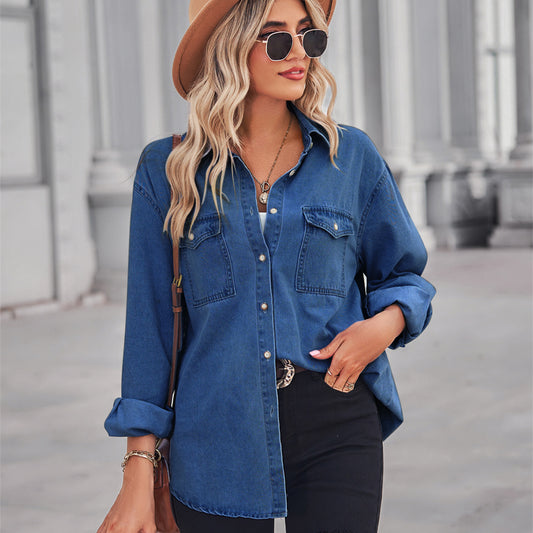 Women's Denim Long Sleeve Shirt