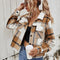 Women's Single-Breasted Wool Plaid Short Coat