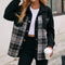 Women's Loose Casual Plush Plaid Long-Sleeved Shirt