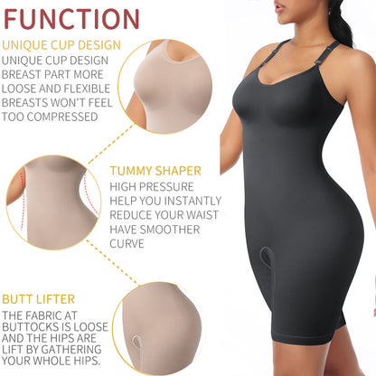 Women's Full Body Shaper Bodysuit: Tummy Control & Hip Lifting