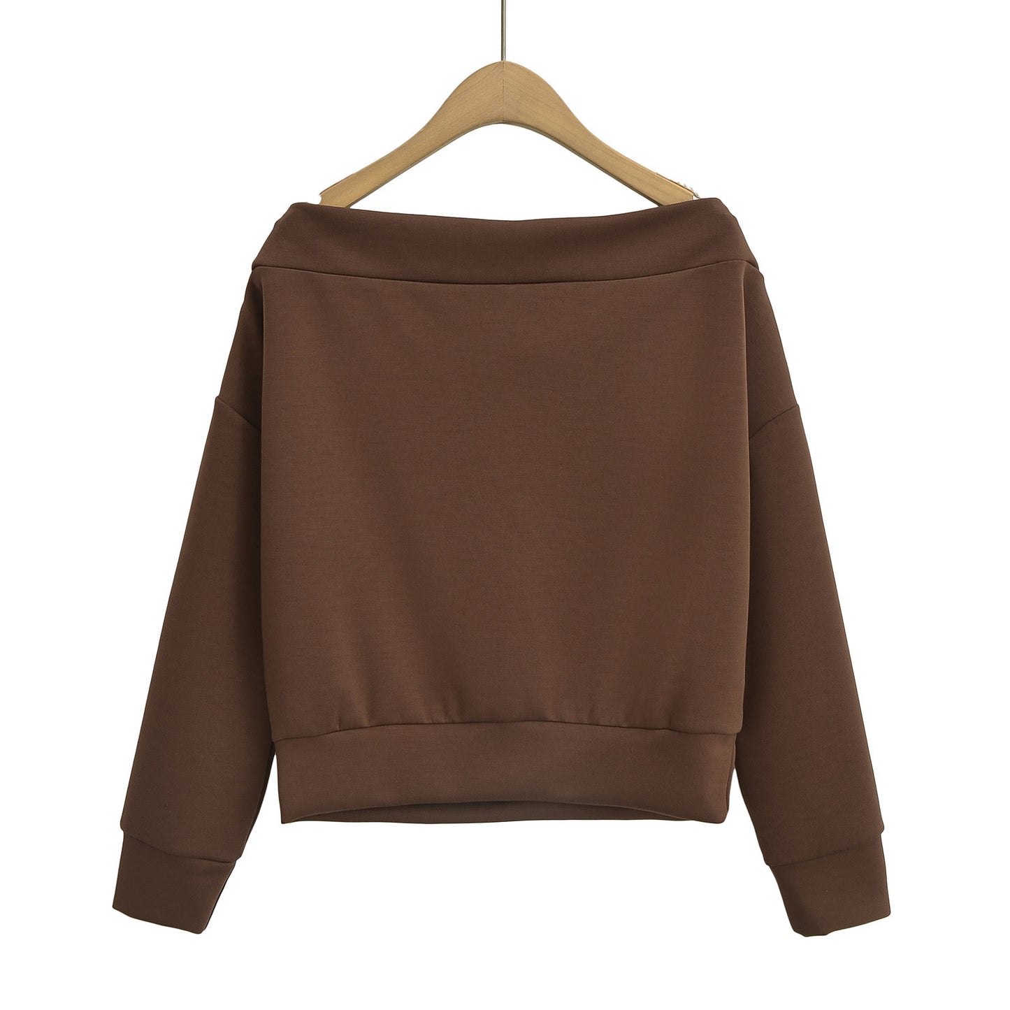 Women's French Off-Shoulder Pullover Long Sleeve Sweater