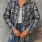 Women's Casual Hooded Plaid Shirt